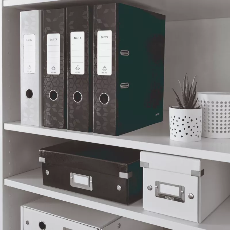 Leitz Lever Arch File 180° WOW POB/Laminated A4/80mm, A4, Carton, Juoda, 600 sheets, 80 g/m², 8 cm