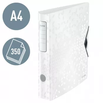 Leitz svirties archyvinis segtuvas Active PP WOW A4/65mm, A4, D-žiedas, saugojimas, poliuretano putplastis, balta, 350 lapų
