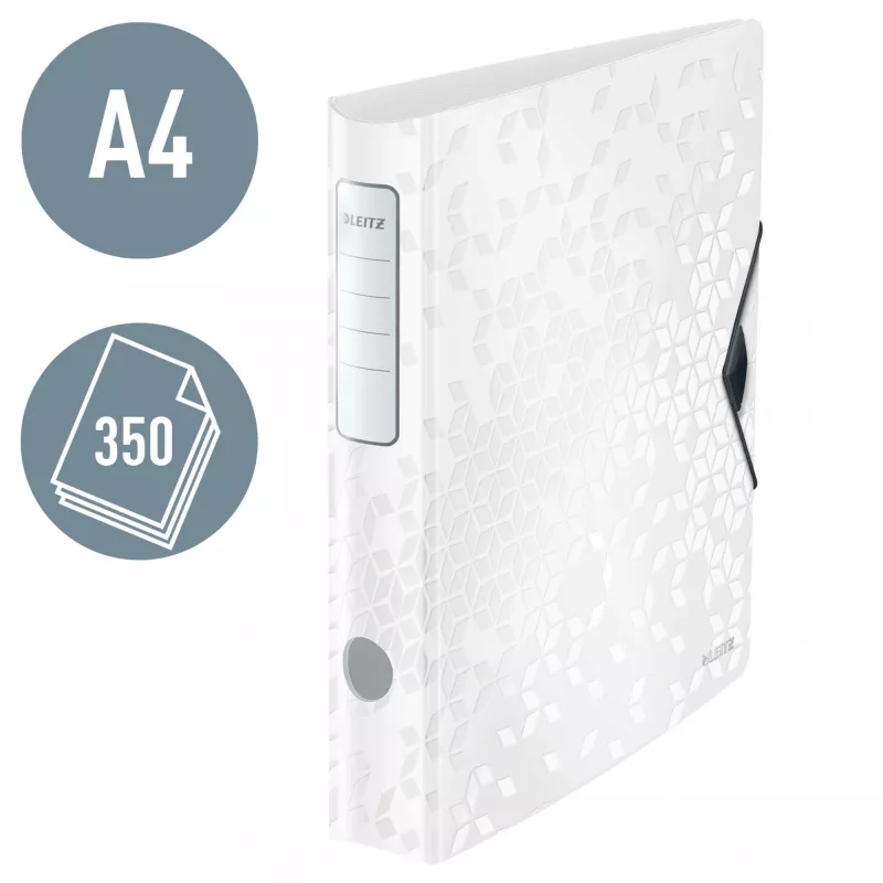 Leitz svirties archyvinis segtuvas Active PP WOW A4/65mm, A4, D-žiedas, saugojimas, poliuretano putplastis, balta, 350 lapų
