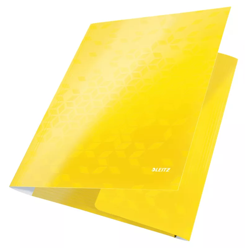 Leitz 3-Flap Folder WOW Card/POB A4, Pristatymo aplankas, A4, Polipropilenas (PP), Geltona, 250 lapų, 80 g/m²