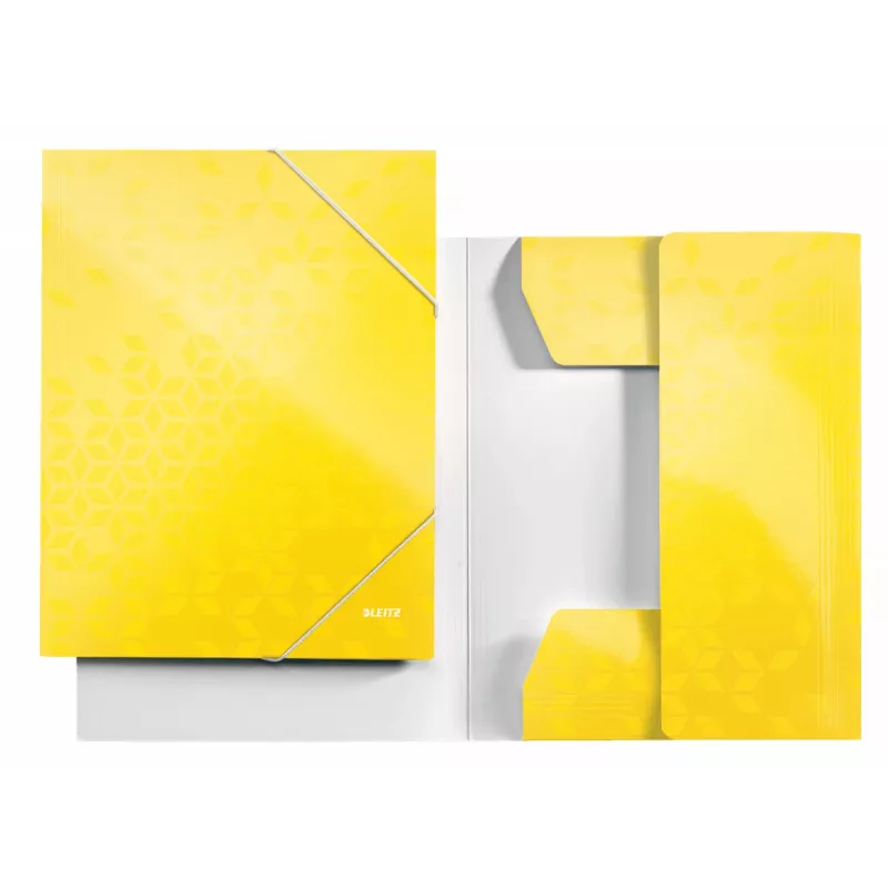 Leitz 3-Flap Folder WOW Card/POB A4, Pristatymo aplankas, A4, Polipropilenas (PP), Geltona, 250 lapų, 80 g/m²
