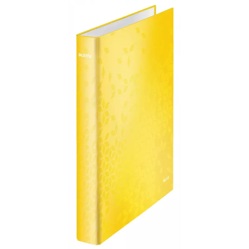 Leitz Ringbinder WOW Laminuotas A4+ 2DR/25mm, A4+, D-formos žiedai, Kartonas, Geltonas, 250 lapų, 80 g/m²
