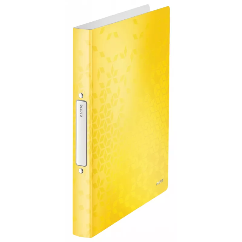 Leitz Ringbinder WOW PP A4 2RR/25mm, A4, apvalūs žiedai, polipropilenas (PP), geltona, 190 lapų, 80 g/m²
