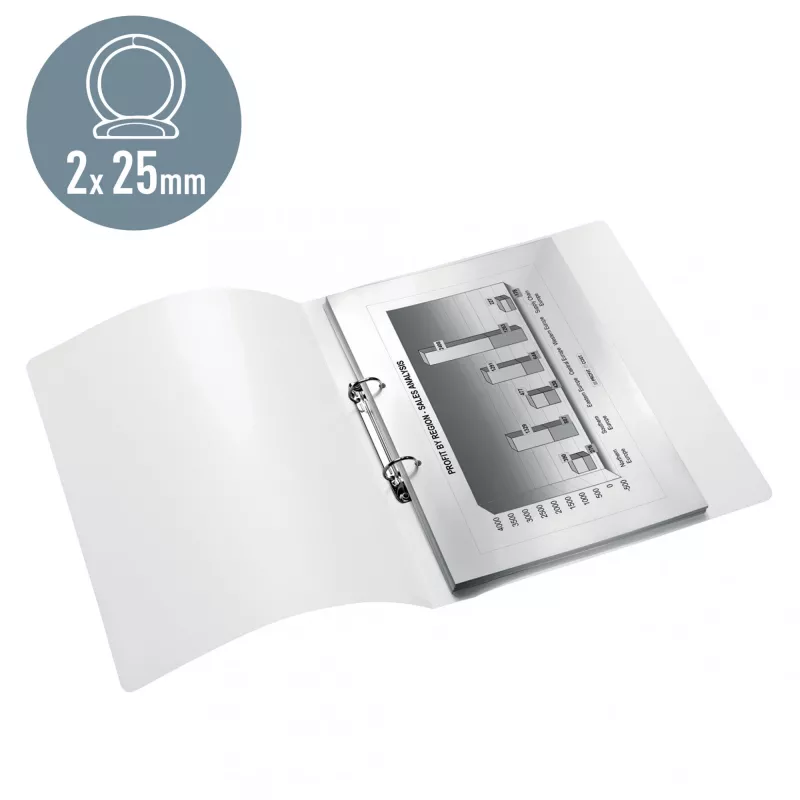 Leitz segtuvas WOW PP A4 2 žiedai/25mm, A4, Apvalus žiedas, Polipropilenas (PP), Juoda, 190 lapų, 80 g/m²