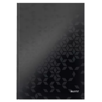 Leitz Notebook WOW A4 langeliais, kietu viršeliu, 90 g/80 lapų, Raštuotas, Juodas, A4, 80 lapų, 80 g/m², Langeliais