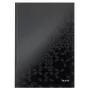 Leitz Notebook WOW A4 langeliais, kietu viršeliu, 90 g/80 lapų, Raštuotas, Juodas, A4, 80 lapų, 80 g/m², Langeliais