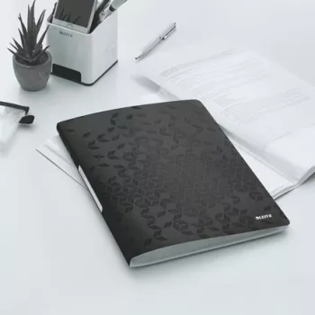 Leitz WOW PP dokumentų įdėklas, 20 kišenių, juodas, polivinilchloridas (PVC), 20 kišenių, A4, 231 mm, 13 mm