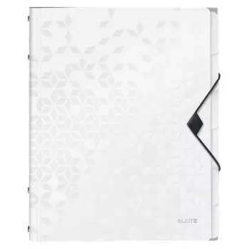 Leitz Divider Book WOW PP 6 skirtukai, Įprastas dokumentų segtuvas, A4, Polipropilenas (PP), Balta, Blizgus, 200 lapų