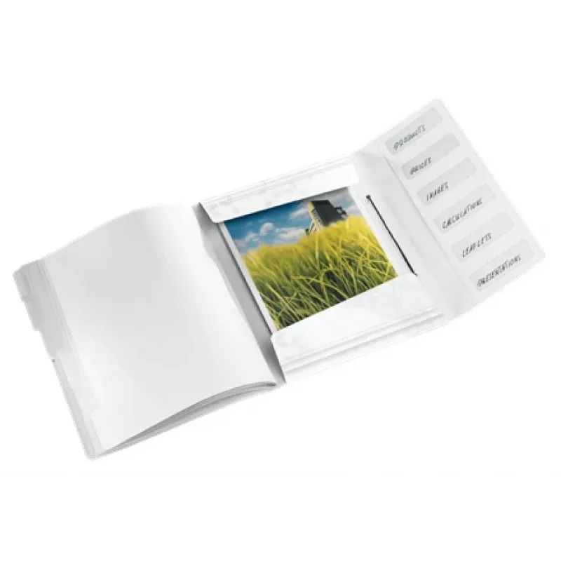 Leitz Divider Book WOW PP 6 skirtukai, Įprastas dokumentų segtuvas, A4, Polipropilenas (PP), Balta, Blizgus, 200 lapų