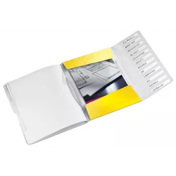 Leitz skirtukų knygelė WOW PP 12 skirtukų, A4, polipropilenas (PP), geltona, 200 lapų, 80 g/m², 265 mm