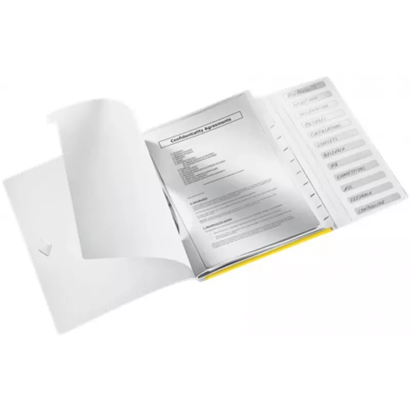 Leitz skirtukų knygelė WOW PP 12 skirtukų, A4, polipropilenas (PP), geltona, 200 lapų, 80 g/m², 265 mm