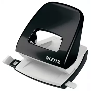 Leitz skylamušis WOW 5008 metalinis 2 skylėms / 30 lapų, 30 lapų, Juoda, Balta, Metalas, 8 cm, 5,5 mm, A4, A5, A6, Folio, US-Quart, 8 x 8 x 8 cm