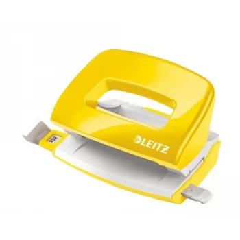 Leitz NeXXt Hole Punch WOW Mini 2 skylučių / 10 lapų, 10 lapų, Geltonas, Plastikas, 8 cm, 5,5 mm, A4, A5, A6, Folio, US-Quart, 8 x 8 x 8cm