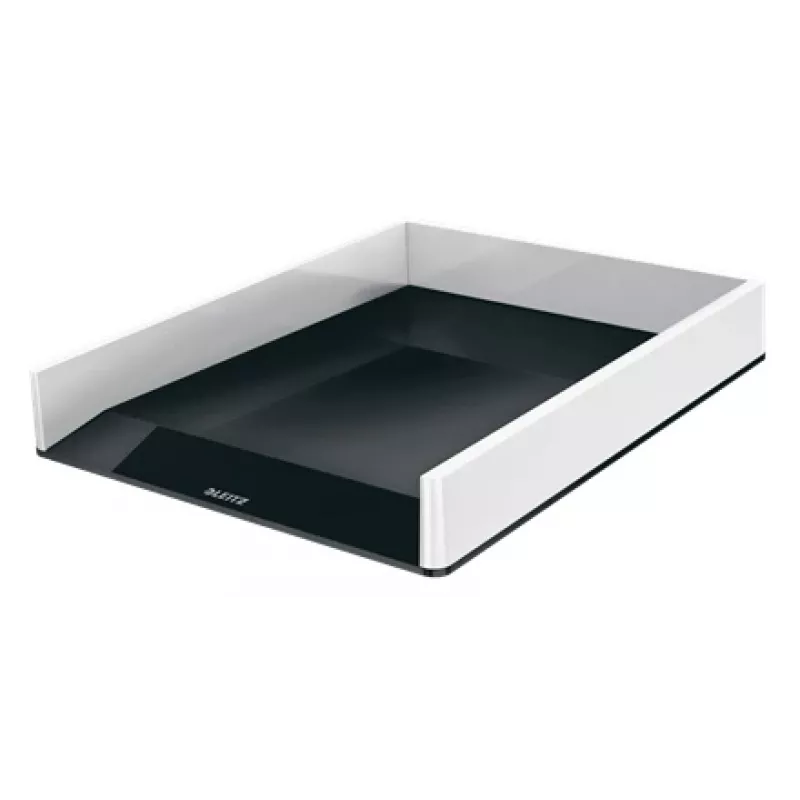 Leitz WOW dviejų spalvų laiškų dėklas, plastikinis, juodas, baltas, A4, A4, 267 mm, 336 mm
