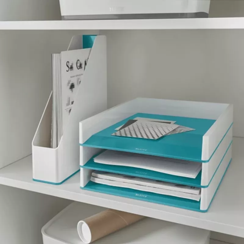Leitz žurnalų dėklas WOW Dual Colour, purpurinė, balta, plastikas, A4, 73 mm, 272 mm, 318 mm
