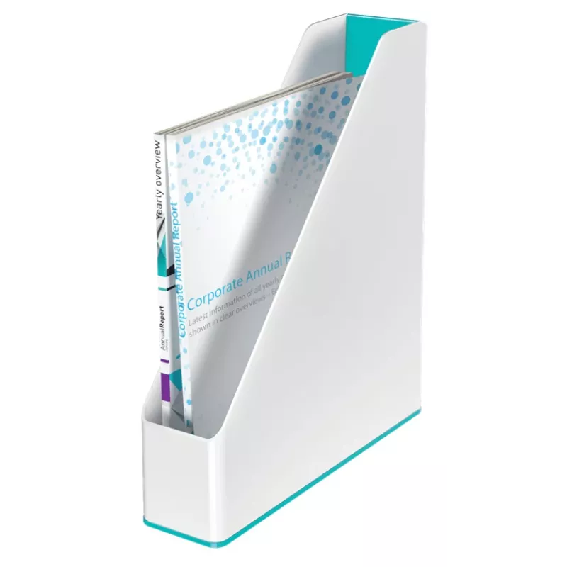 Leitz žurnalų dėklas WOW Dual Colour, purpurinė, balta, plastikas, A4, 73 mm, 272 mm, 318 mm