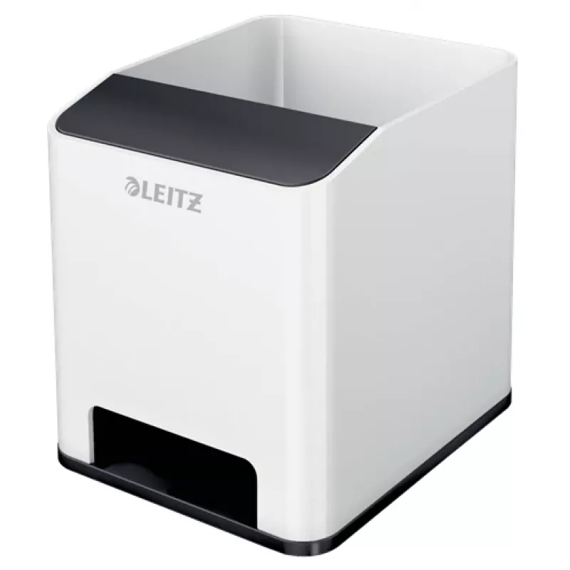 Leitz Sound Pen Holder WOW, juoda, balta, polistirenas, 90 mm, 101 mm, 100 mm, 140 g
