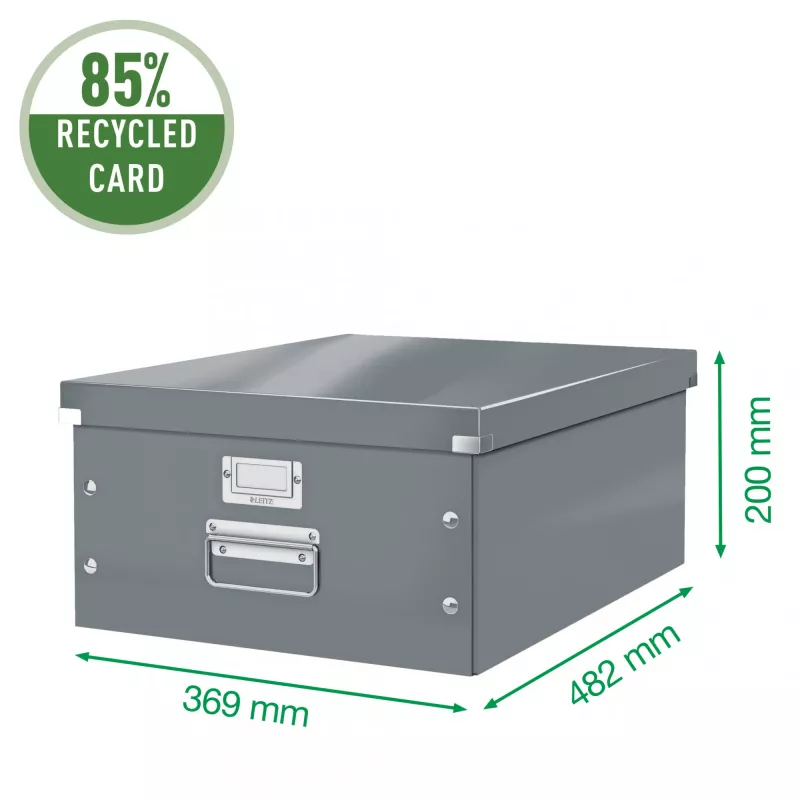 Leitz Click & Store WOW didelė archyvavimo dėžė, geltona, kartonas, 369 mm, 482 mm, 200 mm