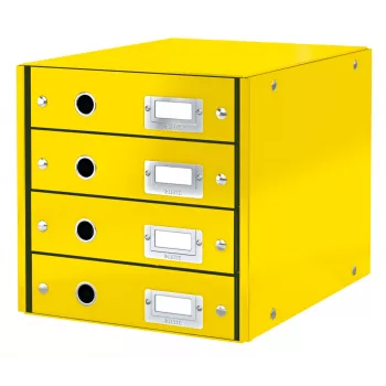 Leitz Click & Store WOW stalčių spintelė (4 stalčiai), Geltona, Kartonas, 286 mm, 282 mm, 2.49 kg, Vokietija