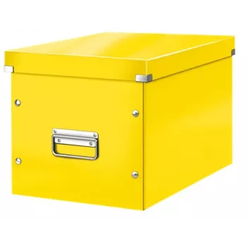 Leitz Box Click & Store WOW Cube didelė laikymo dėžė, Laikymo dėžė, Geltona, Stačiakampio formos, Kartoninė, Vienspalvė, Naudojimui patalpose