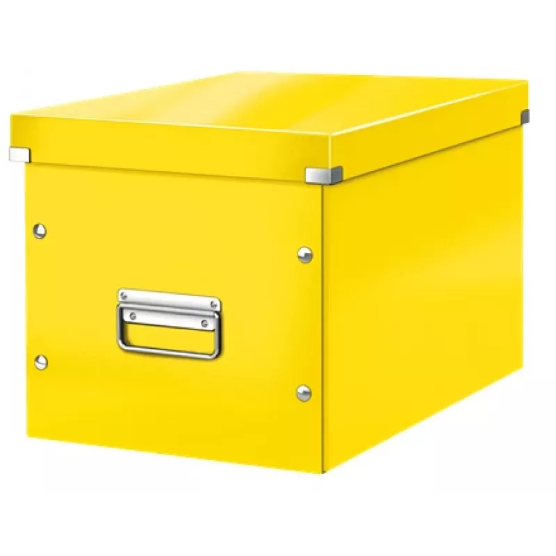 Leitz Box Click & Store WOW Cube didelė laikymo dėžė, Laikymo dėžė, Geltona, Stačiakampio formos, Kartoninė, Vienspalvė, Naudojimui patalpose