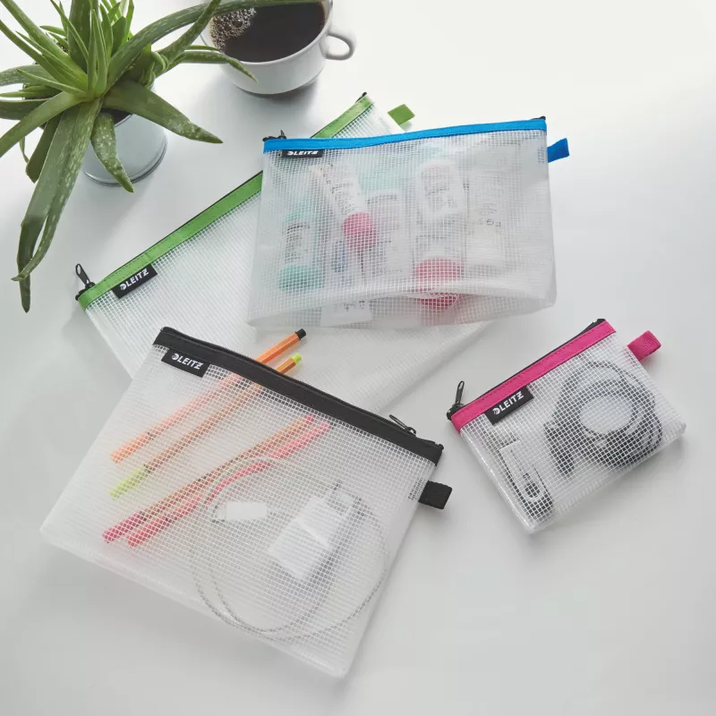 Leitz Travel Pouch vandeniui atsparus WOW Small, Unisex, Aksesuarų krepšys, Small, Užtrauktukas, Atsparus vandeniui, Mėlyna