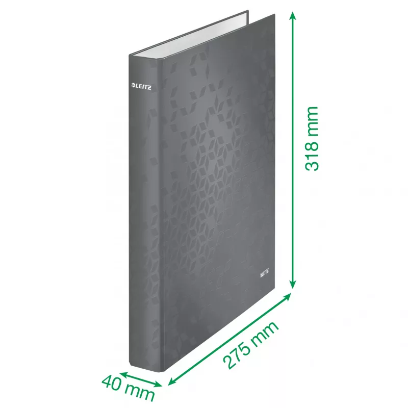 Leitz segtuvas WOW Laminuotas A4+ 2D/25 mm, A4+, D formos žiedas, Kartonas, Žalias, 250 lapų, 80 g/m²