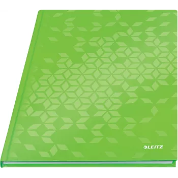 Leitz WOW sąsiuvinis A4 languotas kietu viršeliu 90g/80 lapų, Raštuotas, Žalias, A4, 80 lapų, 80 g/m², Languotas popierius
