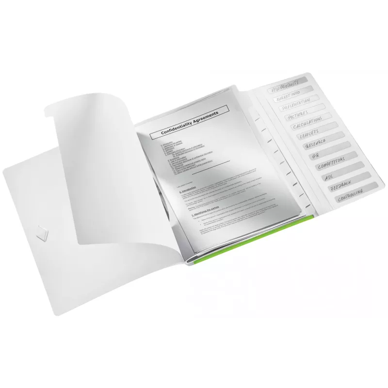 Leitz skirstytuvas WOW PP 12 skyrių, A4, polipropilenas (PP), žalias, 200 lapų, 80 g/m², 265 mm