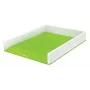 Leitz WOW dviejų spalvų laiškų dėklas, plastikinis, žalias, baltas, A4, 267 mm, 336 mm