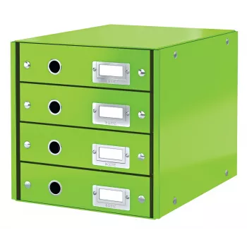 „Leitz Click & Store WOW“ stalčių spintelė (4 stalčiai), žalia, kartonas, 286 mm, 356 mm, 282 mm