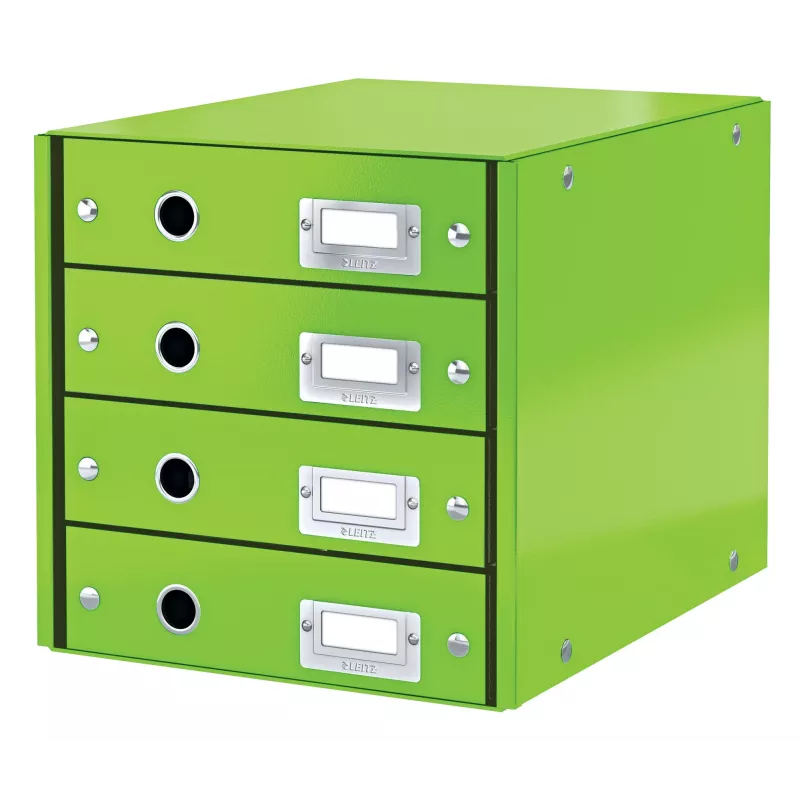 „Leitz Click & Store WOW“ stalčių spintelė (4 stalčiai), žalia, kartonas, 286 mm, 356 mm, 282 mm