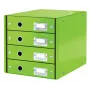 „Leitz Click & Store WOW“ stalčių spintelė (4 stalčiai), žalia, kartonas, 286 mm, 356 mm, 282 mm