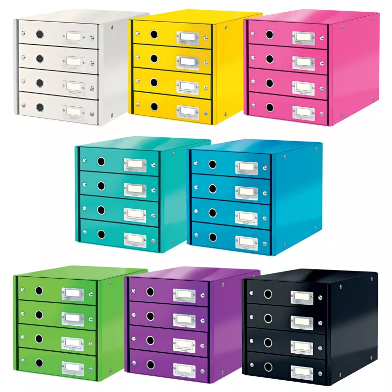 „Leitz Click & Store WOW“ stalčių spintelė (4 stalčiai), žalia, kartonas, 286 mm, 356 mm, 282 mm