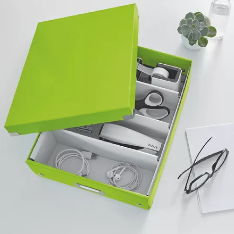 Leitz Click & Store WOW Vidutinė tvarkymo dėžutė, Laikymo dėžutė, Žalia, Stačiakampė, Kartonas, Vienspalvė, Vidaus