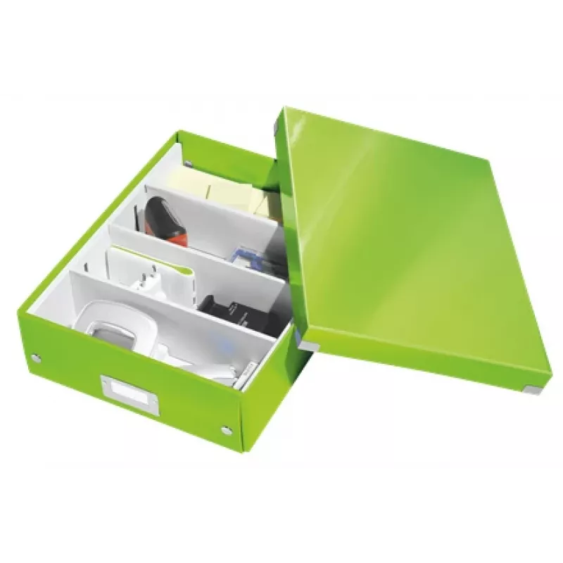 Leitz Click & Store WOW Vidutinė tvarkymo dėžutė, Laikymo dėžutė, Žalia, Stačiakampė, Kartonas, Vienspalvė, Vidaus