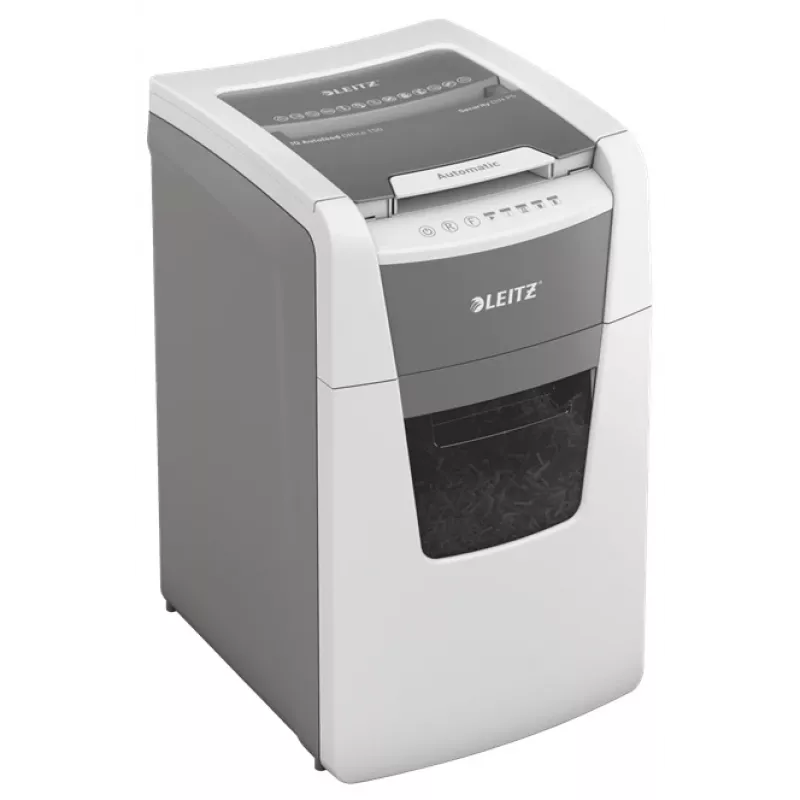 Leitz IQ Autofeed Office 150 automatinis popieriaus smulkintuvas P5, mikro pjovimas, 22 cm, 2 x 15 mm, 44 l, 500 lapų, 55 dB