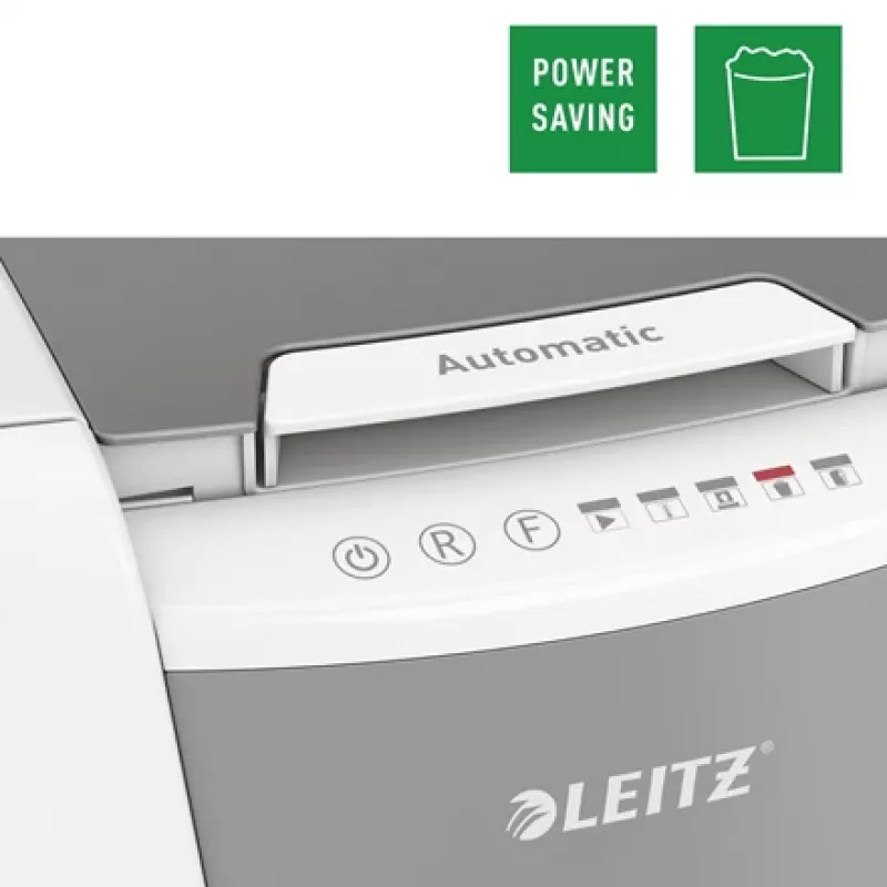 Leitz IQ Autofeed Office 150 automatinis popieriaus smulkintuvas P5, mikro pjovimas, 22 cm, 2 x 15 mm, 44 l, 500 lapų, 55 dB