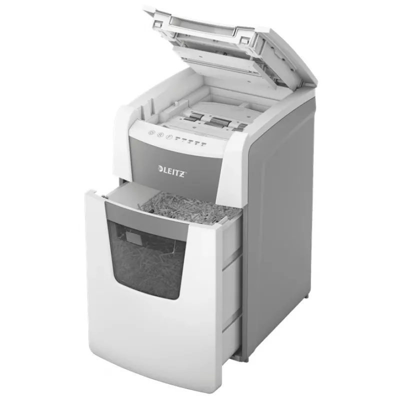 Leitz IQ Autofeed Office 150 automatinis popieriaus smulkintuvas P5, mikro pjovimas, 22 cm, 2 x 15 mm, 44 l, 500 lapų, 55 dB