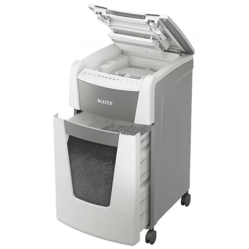 Leitz IQ Autofeed Office 300 automatinis popieriaus smulkintuvas P5, mikropjovimo smulkinimas, 22 cm, 2 x 15 mm, 60 L, 700 lapų, 55 dB