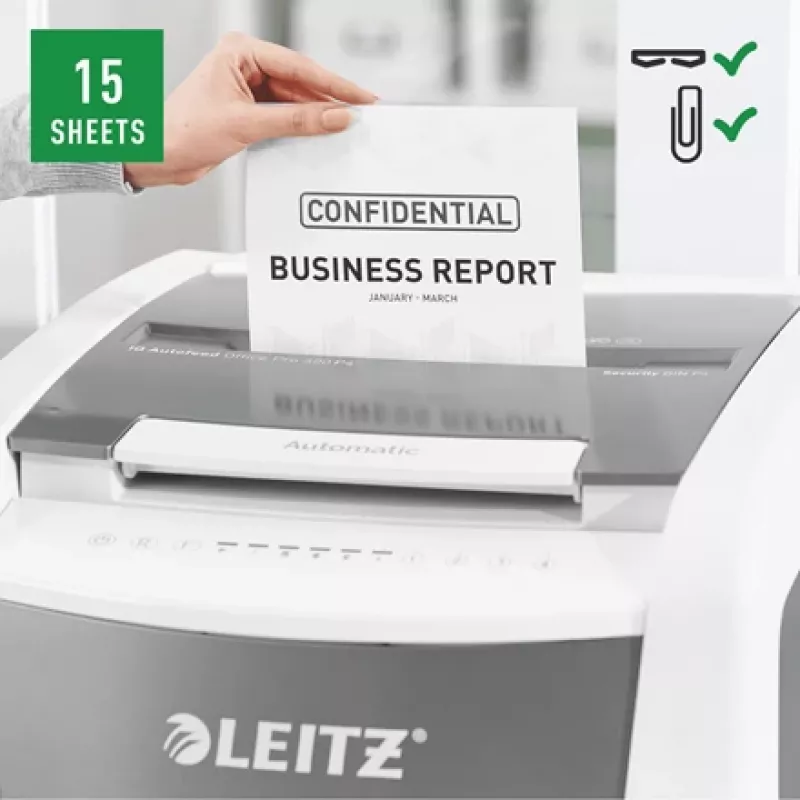 Leitz IQ Autofeed Office Pro 600 automatinis popieriaus smulkintuvas P4
