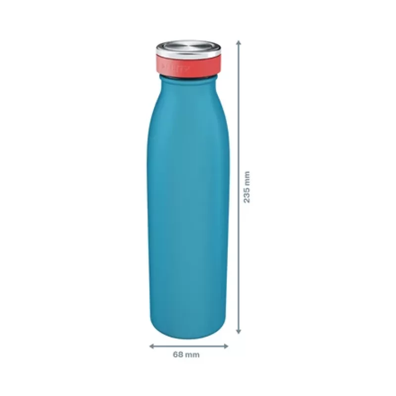 Leitz Cosy izoliuotas vandens butelis 500 ml, mėlynas, nerūdijantis plienas, 68 mm, 68 mm, 235 mm, 280 g