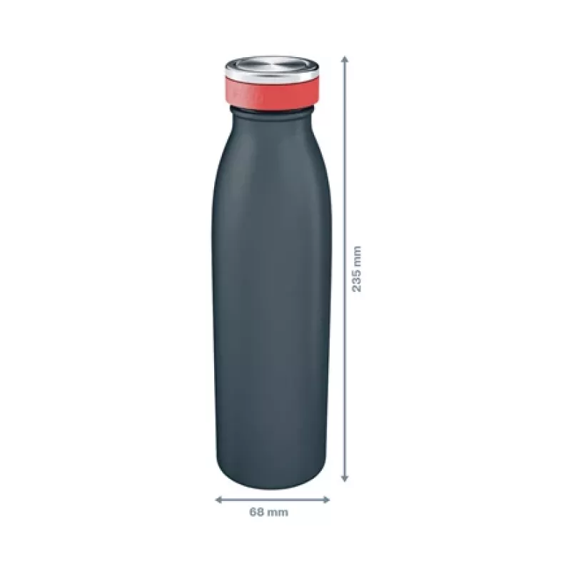 Leitz Cosy izoliuotas vandens butelis 500 ml, juodas, nerūdijantis plienas, 68 mm, 68 mm, 235 mm, 280 g