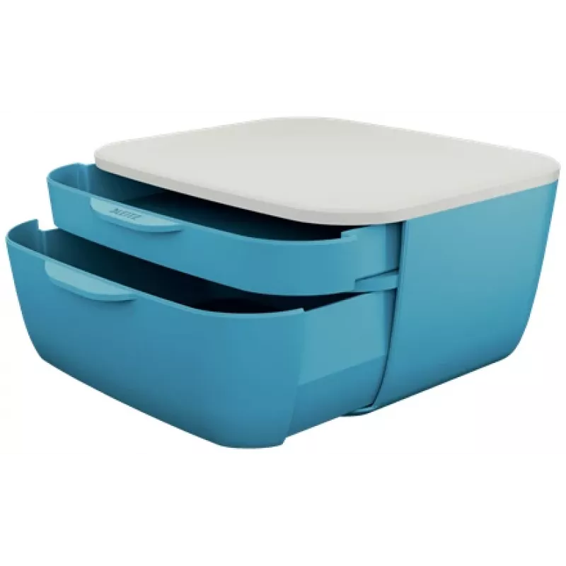 Leitz Cosy stalčių spintelė, 2 stalčiai (-ių), Polistirenas (PS), Mėlyna, Balta, 1 vnt., 251 mm, 143 mm