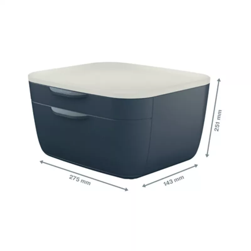 Leitz Cosy stalčių spintelė, 2 stalčiai (-ių), Polistirenas (PS), Juoda, Balta, 1 vnt., 251 mm, 143 mm