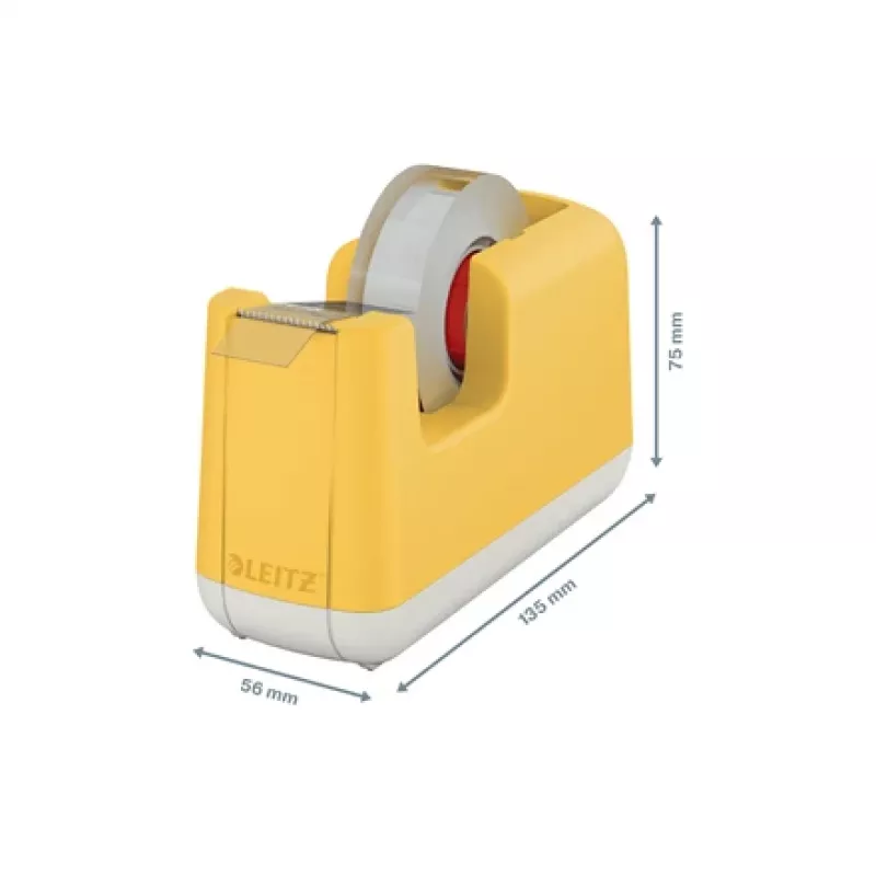 Leitz Cosy juostos dozatorius, 1,9 cm, 33 m, akrilonitrilo butadieno stireno (ABS), geltona, 75 mm, 56 mm