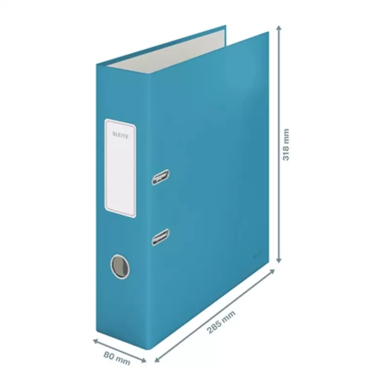 Leitz 180° Cosy minkšto lietimo svirtinis archyvinis segtuvas 80 mm, A4, kartonas, mėlynas, tekstūruotas paviršius, 600 lapų, 80 g/m²