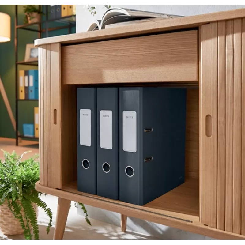 Leitz 180° Cosy svirtinė segtuvų byla Soft Touch 80 mm, A4, kartoninė, juoda, tekstūruotas paviršius, 600 lapų, 80 g/m²