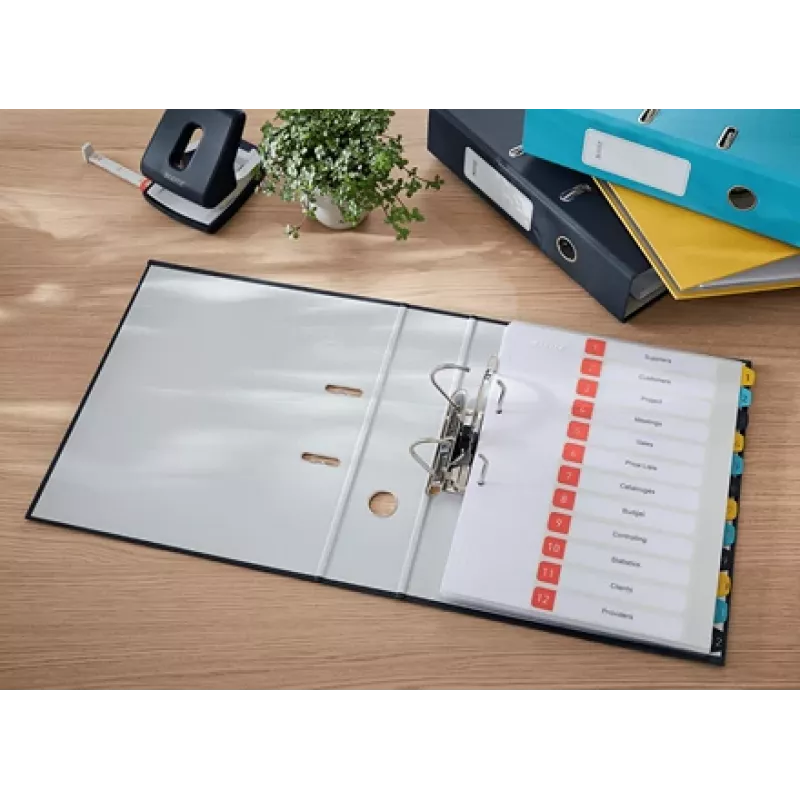 Leitz 180° Cosy svirtinė segtuvų byla Soft Touch 80 mm, A4, kartoninė, juoda, tekstūruotas paviršius, 600 lapų, 80 g/m²