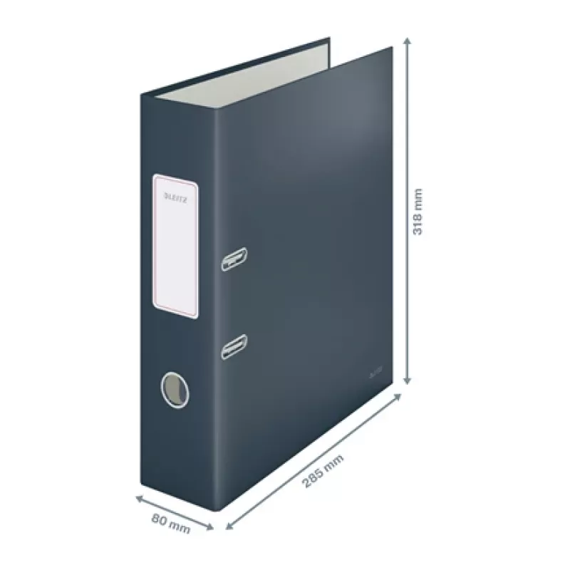 Leitz 180° Cosy svirtinė segtuvų byla Soft Touch 80 mm, A4, kartoninė, juoda, tekstūruotas paviršius, 600 lapų, 80 g/m²